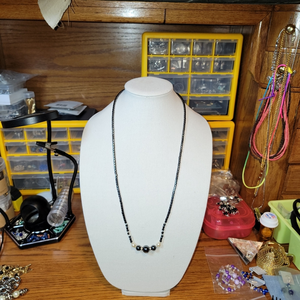 30" hematite necklace